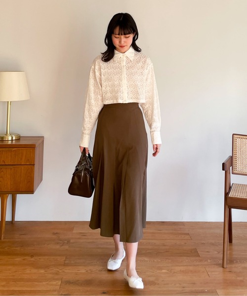 EPIMI E'PIMMY（エピミエピミー）の「ボックスプリーツロングスカート（スカート・レディース・ブラック/モカ・MEDIUM）」の5枚目の写真