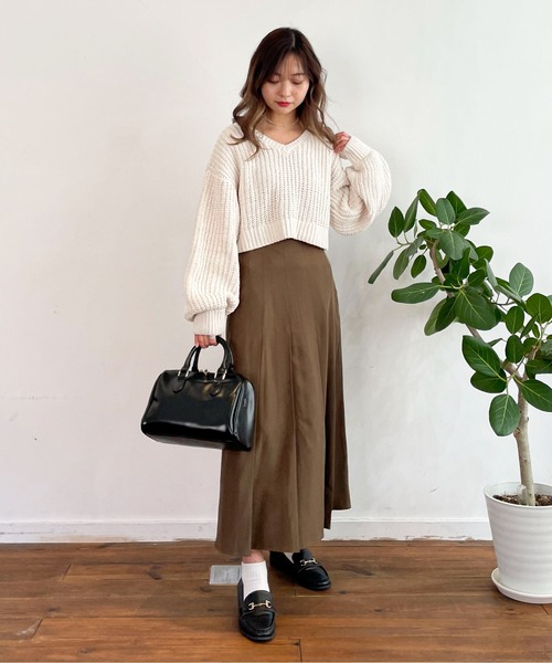 EPIMI E'PIMMY（エピミエピミー）の「ボックスプリーツロングスカート（スカート・レディース・ブラック/モカ・MEDIUM）」の8枚目の写真