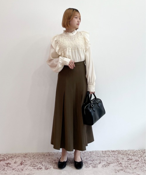 EPIMI E'PIMMY（エピミエピミー）の「ボックスプリーツロングスカート（スカート・レディース・ブラック/モカ・MEDIUM）」の20枚目の写真