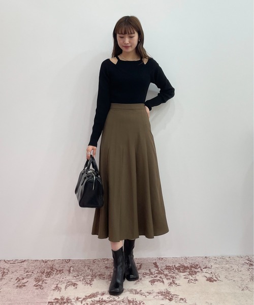 EPIMI E'PIMMY（エピミエピミー）の「ボックスプリーツロングスカート（スカート・レディース・ブラック/モカ・MEDIUM）」の21枚目の写真