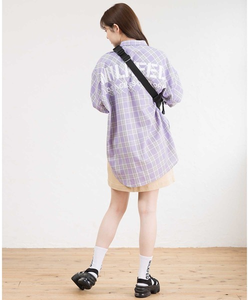 MILKFED.(ミルクフェド)の「BACK LOGO PLAID SHIRT(シャツ/ブラウス・レディース・ホワイト/イエロー/ライトパープル・ONE SIZE)」の21枚目の写真