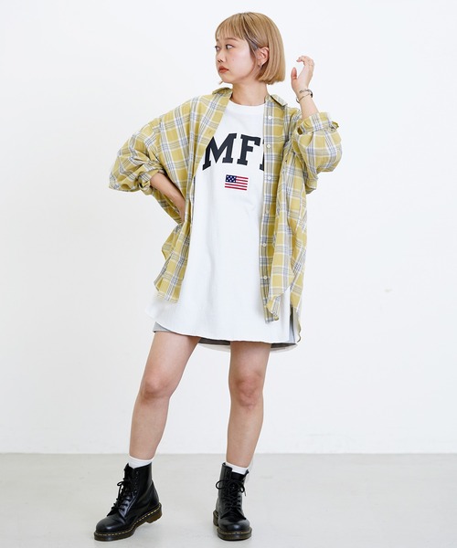 MILKFED.(ミルクフェド)の「BACK LOGO PLAID SHIRT(シャツ/ブラウス・レディース・ホワイト/イエロー/ライトパープル・ONE SIZE)」の8枚目の写真