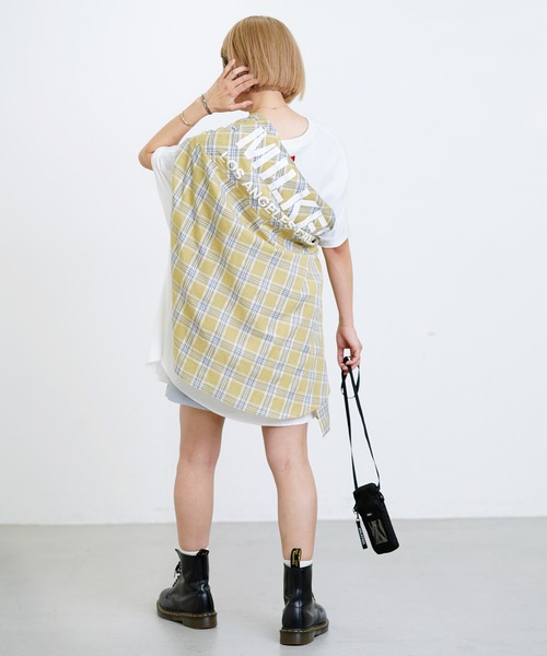 MILKFED.(ミルクフェド)の「BACK LOGO PLAID SHIRT(シャツ/ブラウス・レディース・ホワイト/イエロー/ライトパープル・ONE SIZE)」の11枚目の写真