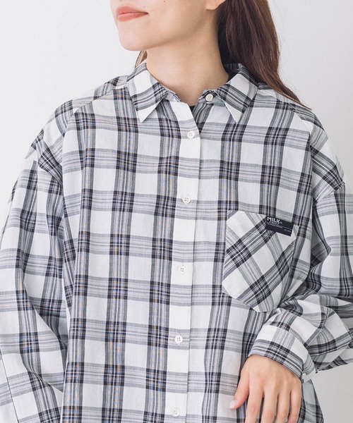 MILKFED.(ミルクフェド)の「BACK LOGO PLAID SHIRT(シャツ/ブラウス・レディース・ホワイト/イエロー/ライトパープル・ONE SIZE)」の22枚目の写真