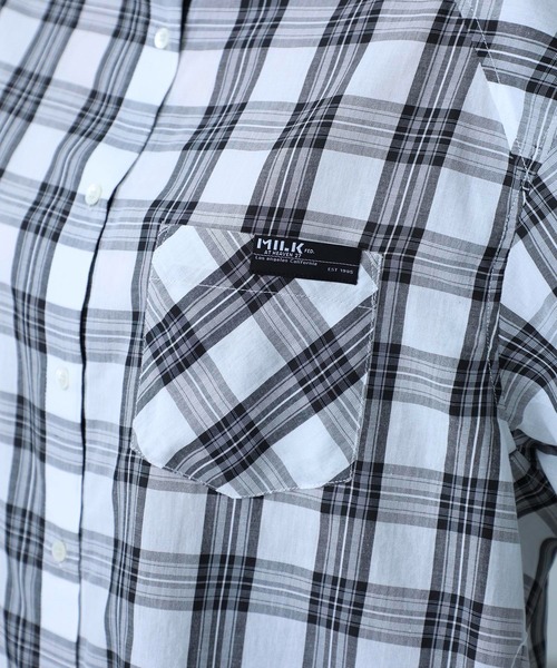 MILKFED.(ミルクフェド)の「BACK LOGO PLAID SHIRT(シャツ/ブラウス・レディース・ホワイト/イエロー/ライトパープル・ONE SIZE)」の14枚目の写真