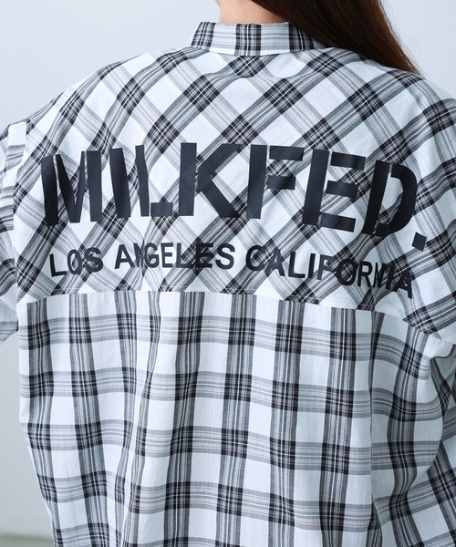 MILKFED.(ミルクフェド)の「BACK LOGO PLAID SHIRT(シャツ/ブラウス・レディース・ホワイト/イエロー/ライトパープル・ONE SIZE)」の12枚目の写真
