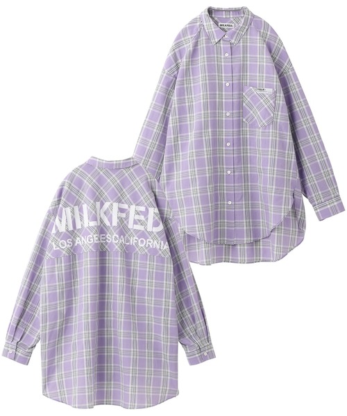 MILKFED.(ミルクフェド)の「BACK LOGO PLAID SHIRT(シャツ/ブラウス・レディース・ホワイト/イエロー/ライトパープル・ONE SIZE)」の15枚目の写真