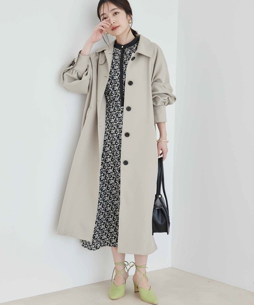 vis-`a-vis(ビサビ)の「【一部店舗限定】【2WAY】オーバーサイズスタンドカラー&ステンカラーコート(ステンカラーコート・レディース・キナリ/ベージュ/ライトグリーン・M/S)」の3枚目の写真