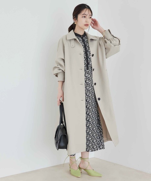 vis-`a-vis(ビサビ)の「【一部店舗限定】【2WAY】オーバーサイズスタンドカラー&ステンカラーコート(ステンカラーコート・レディース・キナリ/ベージュ/ライトグリーン・M/S)」の18枚目の写真