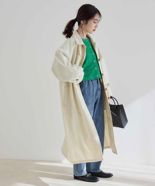 vis-`a-vis(ビサビ)の「【一部店舗限定】【2WAY】オーバーサイズスタンドカラー&ステンカラーコート(ステンカラーコート・レディース・キナリ/ベージュ/ライトグリーン・M/S)」の8枚目の写真