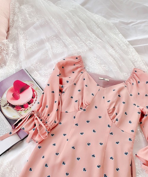 lissi Boutique(リージーブティック)の「【lissi Boutique】リボン付き花柄プリントワンピース(ワンピース・レディース・ピンク・FREE)」の10枚目の写真