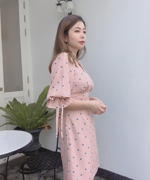 lissi Boutique(リージーブティック)の「【lissi Boutique】リボン付き花柄プリントワンピース(ワンピース・レディース・ピンク・FREE)」の14枚目の写真