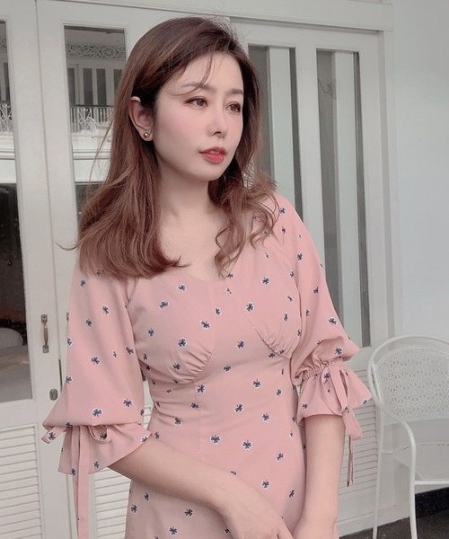 lissi Boutique(リージーブティック)の「【lissi Boutique】リボン付き花柄プリントワンピース(ワンピース・レディース・ピンク・FREE)」の13枚目の写真