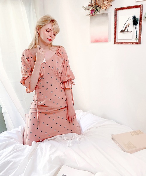 lissi Boutique(リージーブティック)の「【lissi Boutique】リボン付き花柄プリントワンピース(ワンピース・レディース・ピンク・FREE)」の22枚目の写真