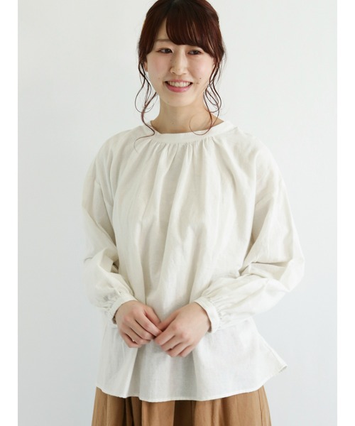 Samansa Mos2（サマンサ モスモス）の「前後着ボタン配色ブラウス（シャツ/ブラウス・レディース・ブラック/グレー/オフホワイト/ピンク・ﾌﾘ-）」の2枚目の写真