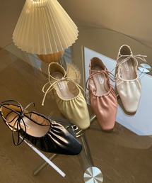 ラブリーリボンプリーツフラットシューズ