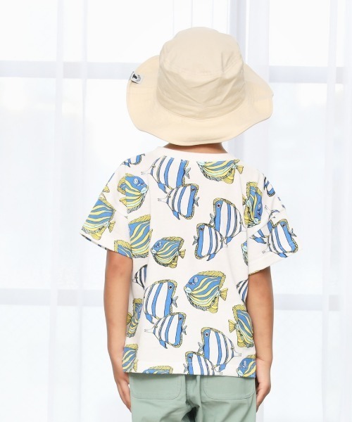 MAKE YOUR DAY（メイクユアデイ）の「熱帯魚総柄半袖Tシャツ■80～140cm（Tシャツ/カットソー・キッズ・オフホワイト/ミント・90/100/110/120/80/130/140）」の9枚目の写真
