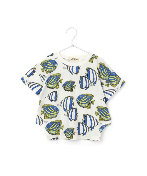 MAKE YOUR DAY（メイクユアデイ）の「熱帯魚総柄半袖Tシャツ■80～140cm（Tシャツ/カットソー・キッズ・オフホワイト/ミント・90/100/110/120/80/130/140）」の12枚目の写真