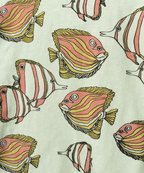 MAKE YOUR DAY（メイクユアデイ）の「熱帯魚総柄半袖Tシャツ■80～140cm（Tシャツ/カットソー・キッズ・オフホワイト/ミント・90/100/110/120/80/130/140）」の17枚目の写真