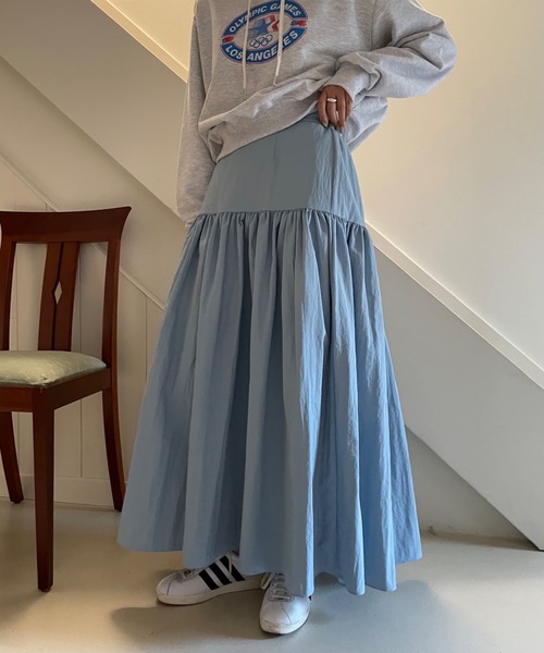 Didot.showroom(ディドット ショールーム)の「flare long sk / ボリューミーフレアロングスカート(スカート・レディース・スカイブルー/ブラック/ベージュ・FREE)」の10枚目の写真