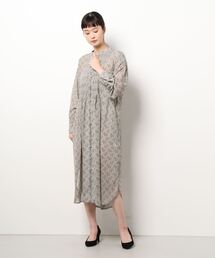 NICOLE white | 花柄シフォン スタンドワンピース(ワンピース)