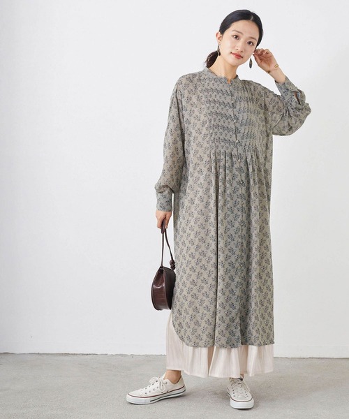 NICOLE white（ニコルホワイト）の「花柄シフォン スタンドワンピース（ワンピース・レディース・ブラック/グレー/オフホワイト・FREE）」の18枚目の写真