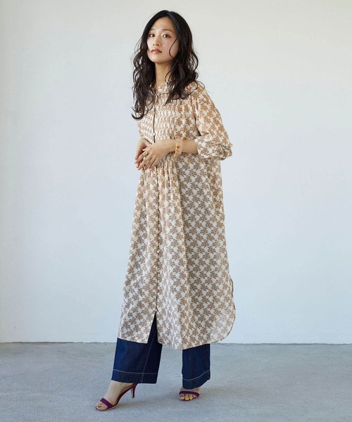 NICOLE white（ニコルホワイト）の「花柄シフォン スタンドワンピース（ワンピース・レディース・ブラック/グレー/オフホワイト・FREE）」の19枚目の写真