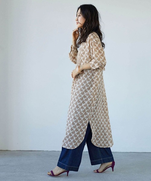 NICOLE white（ニコルホワイト）の「花柄シフォン スタンドワンピース（ワンピース・レディース・ブラック/グレー/オフホワイト・FREE）」の20枚目の写真