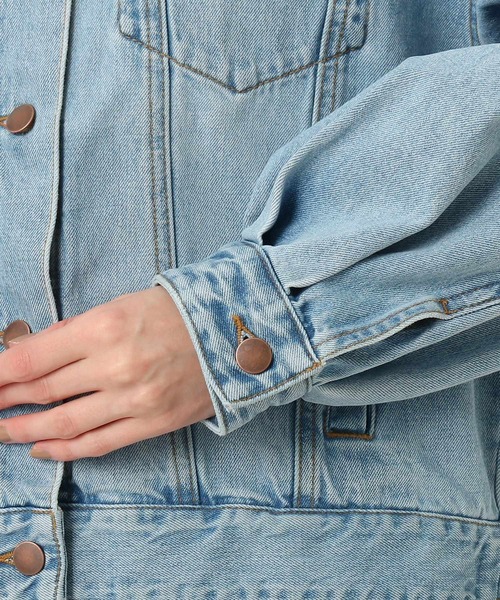 couture brooch（クチュールブローチ）の「◆花柄刺繍　デニムジャケット（デニムジャケット・レディース・サックスブルー・40/38/36）」の5枚目の写真