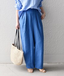 SHIPS（シップス）の「*〈手洗い可能〉フレンチリネンタックパンツ◆（その他パンツ・レディース）」