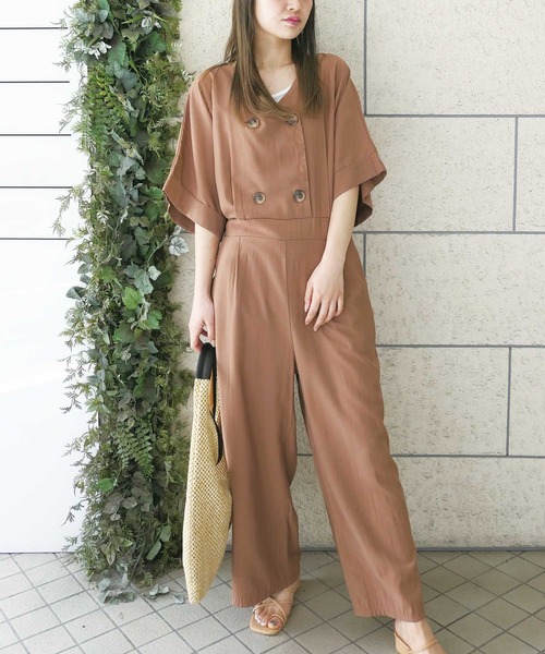 CORNERS(コーナーズ)の「ダブルボタンドルマンオールインワン(サロペット/オーバーオール・レディース・ブラック/ベージュ/ブラウン/カーキ・M)」の3枚目の写真