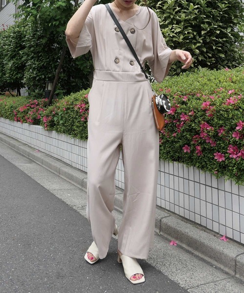 CORNERS(コーナーズ)の「ダブルボタンドルマンオールインワン(サロペット/オーバーオール・レディース・ブラック/ベージュ/ブラウン/カーキ・M)」の8枚目の写真