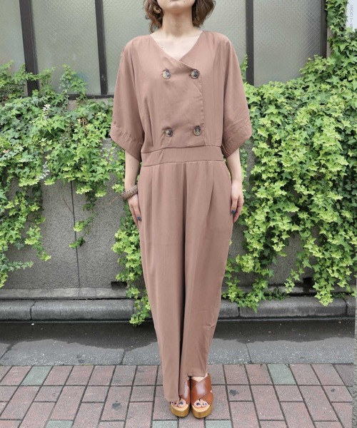 CORNERS(コーナーズ)の「ダブルボタンドルマンオールインワン(サロペット/オーバーオール・レディース・ブラック/ベージュ/ブラウン/カーキ・M)」の9枚目の写真