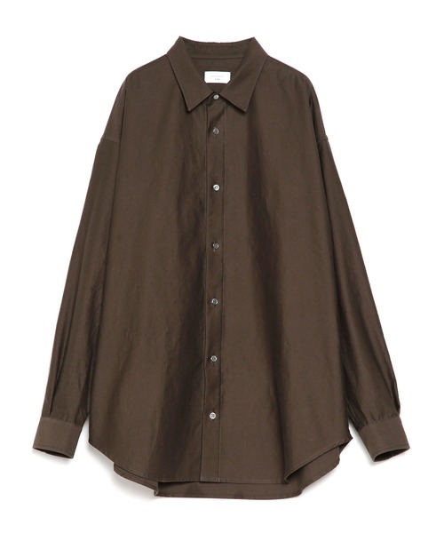 UNDECORATED（アンデコレイテッド）の「UNDECORATED アンデコレイテッド / Moleskin Cotton Shirt モールスキン コットンネルシャツ オーバーサイズ / UDF22202（シャツ/ブラウス・メンズ・キナリ/ブラウン・3/2/1）」の2枚目の写真