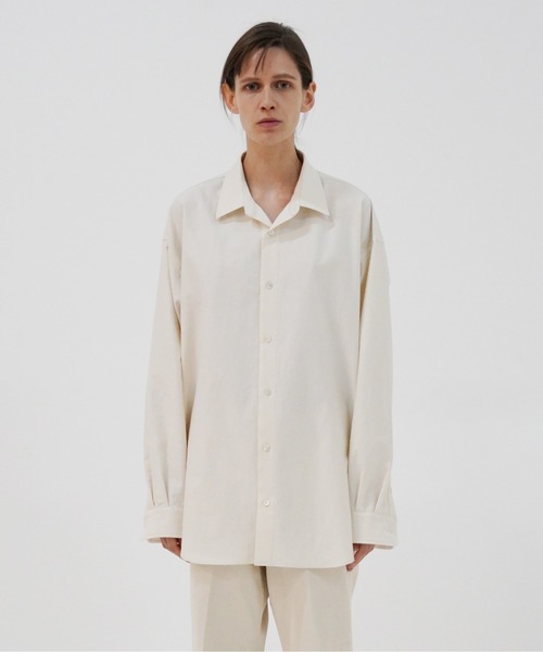 UNDECORATED（アンデコレイテッド）の「UNDECORATED アンデコレイテッド / Moleskin Cotton Shirt モールスキン コットンネルシャツ オーバーサイズ / UDF22202（シャツ/ブラウス・メンズ・キナリ/ブラウン・3/2/1）」の8枚目の写真