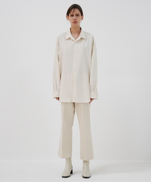 UNDECORATED（アンデコレイテッド）の「UNDECORATED アンデコレイテッド / Moleskin Cotton Shirt モールスキン コットンネルシャツ オーバーサイズ / UDF22202（シャツ/ブラウス・メンズ・キナリ/ブラウン・3/2/1）」の11枚目の写真