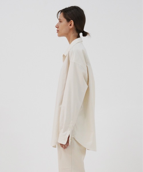 UNDECORATED（アンデコレイテッド）の「UNDECORATED アンデコレイテッド / Moleskin Cotton Shirt モールスキン コットンネルシャツ オーバーサイズ / UDF22202（シャツ/ブラウス・メンズ・キナリ/ブラウン・3/2/1）」の9枚目の写真