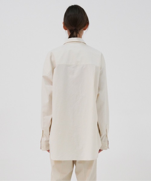 UNDECORATED（アンデコレイテッド）の「UNDECORATED アンデコレイテッド / Moleskin Cotton Shirt モールスキン コットンネルシャツ オーバーサイズ / UDF22202（シャツ/ブラウス・メンズ・キナリ/ブラウン・3/2/1）」の10枚目の写真