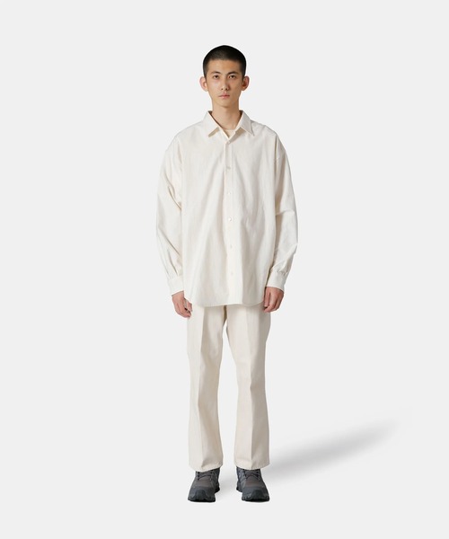 UNDECORATED（アンデコレイテッド）の「UNDECORATED アンデコレイテッド / Moleskin Cotton Shirt モールスキン コットンネルシャツ オーバーサイズ / UDF22202（シャツ/ブラウス・メンズ・キナリ/ブラウン・3/2/1）」の6枚目の写真