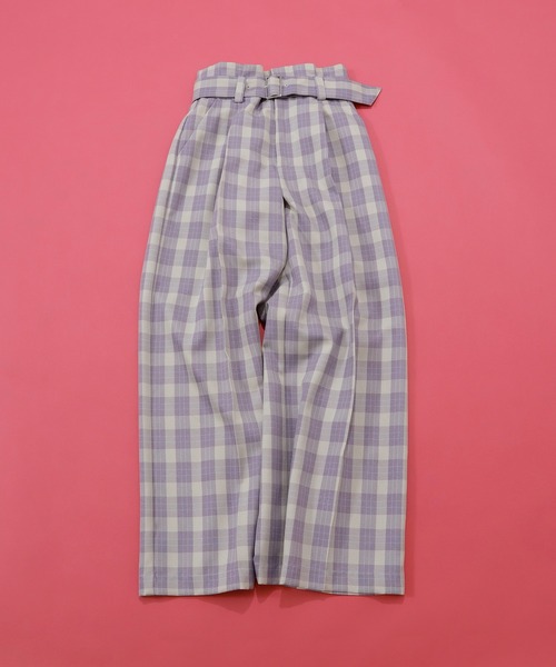 N.（N. Natural Beauty Basic）（エヌエヌナチュラルビューティーベーシック）の「《n.'look》◆スプリングチェックワイドパンツ（その他パンツ・レディース・ブラウン/イエロー/ライラック・MEDIUM）」の2枚目の写真