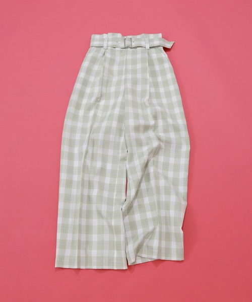 N.（N. Natural Beauty Basic）（エヌエヌナチュラルビューティーベーシック）の「《n.'look》◆スプリングチェックワイドパンツ（その他パンツ・レディース・ブラウン/イエロー/ライラック・MEDIUM）」の3枚目の写真