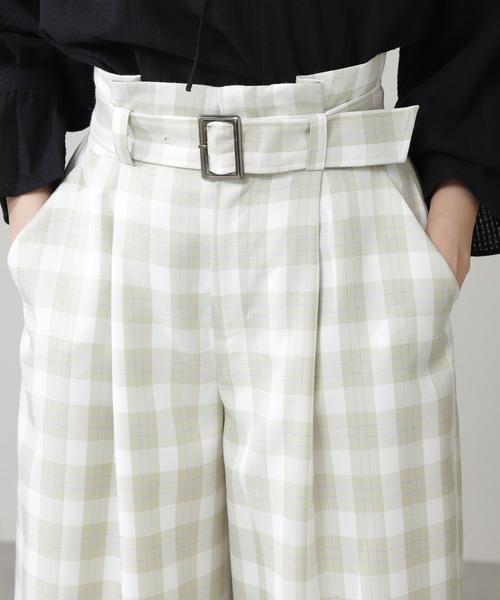 N.（N. Natural Beauty Basic）（エヌエヌナチュラルビューティーベーシック）の「《n.'look》◆スプリングチェックワイドパンツ（その他パンツ・レディース・ブラウン/イエロー/ライラック・MEDIUM）」の12枚目の写真