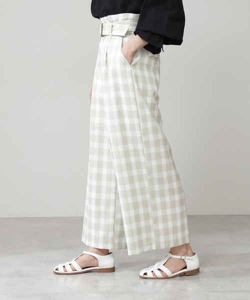 N.（N. Natural Beauty Basic）（エヌエヌナチュラルビューティーベーシック）の「《n.'look》◆スプリングチェックワイドパンツ（その他パンツ・レディース・ブラウン/イエロー/ライラック・MEDIUM）」の10枚目の写真