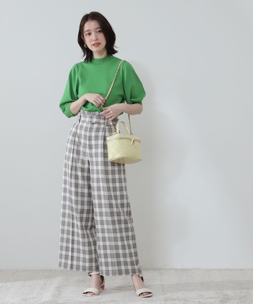 N.（N. Natural Beauty Basic）（エヌエヌナチュラルビューティーベーシック）の「《n.'look》◆スプリングチェックワイドパンツ（その他パンツ・レディース・ブラウン/イエロー/ライラック・MEDIUM）」の15枚目の写真