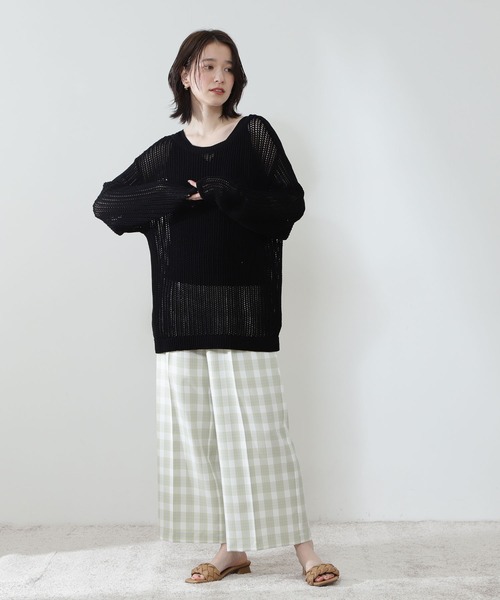 N.（N. Natural Beauty Basic）（エヌエヌナチュラルビューティーベーシック）の「《n.'look》◆スプリングチェックワイドパンツ（その他パンツ・レディース・ブラウン/イエロー/ライラック・MEDIUM）」の19枚目の写真