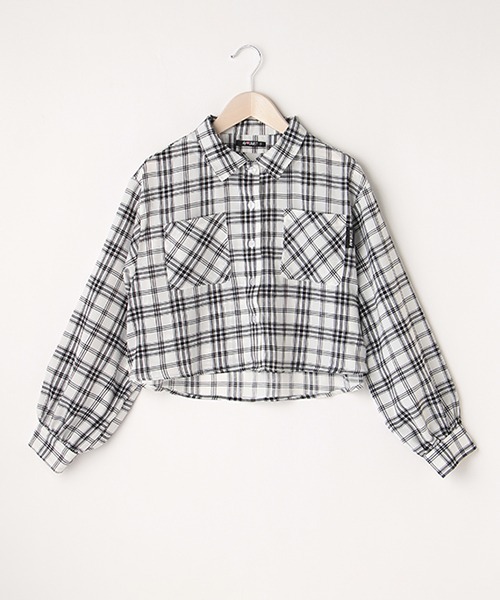 by LOVEiT（バイラビット）の「ショート丈シャツ（シャツ/ブラウス・キッズ・ベージュ/オフホワイト/エメラルド・120cm/160cm/130cm/150cm/140cm）」の2枚目の写真