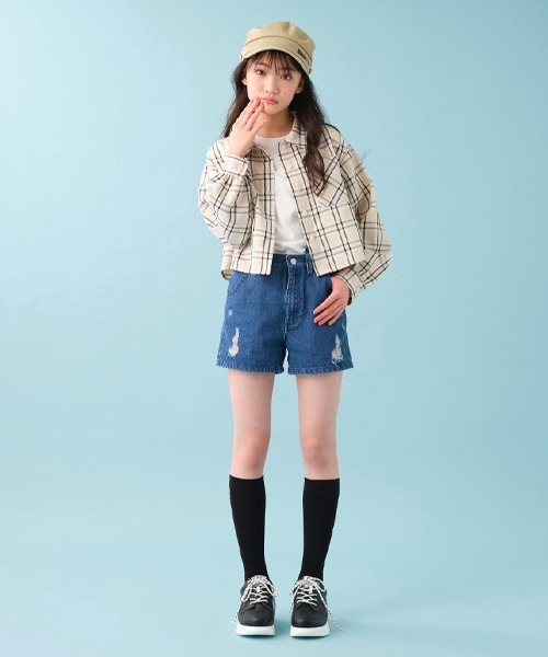 by LOVEiT（バイラビット）の「ショート丈シャツ（シャツ/ブラウス・キッズ・ベージュ/オフホワイト/エメラルド・120cm/160cm/130cm/150cm/140cm）」の12枚目の写真