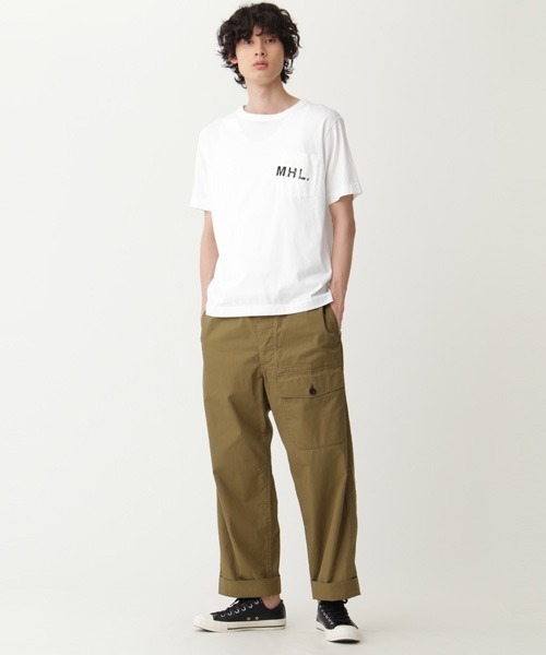 MHL.（エムエイチエル）の「PRINTED COTTON JERSEY（Tシャツ/カットソー・メンズ・ホワイト/ブラック・SMALL/MEDIUM/LARGE/X-LARGE）」の9枚目の写真
