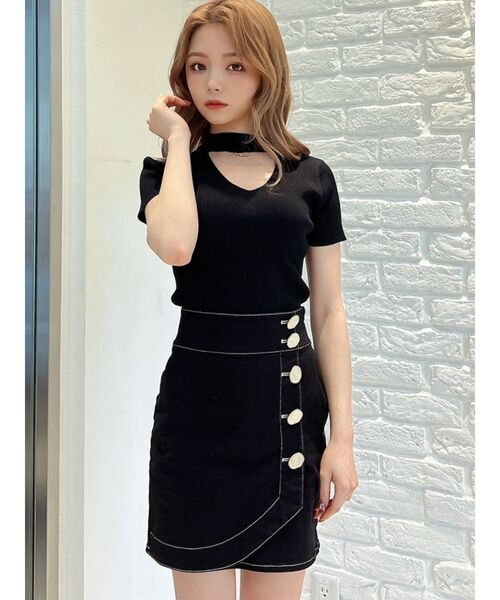 RESEXXY（リゼクシー）の「配色ステッチハイウエストミニスカート（スカート・レディース・ベージュ/アイボリー/ブラック・FREE）」の20枚目の写真