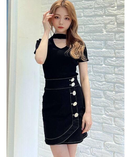 RESEXXY（リゼクシー）の「配色ステッチハイウエストミニスカート（スカート・レディース・ベージュ/アイボリー/ブラック・FREE）」の19枚目の写真